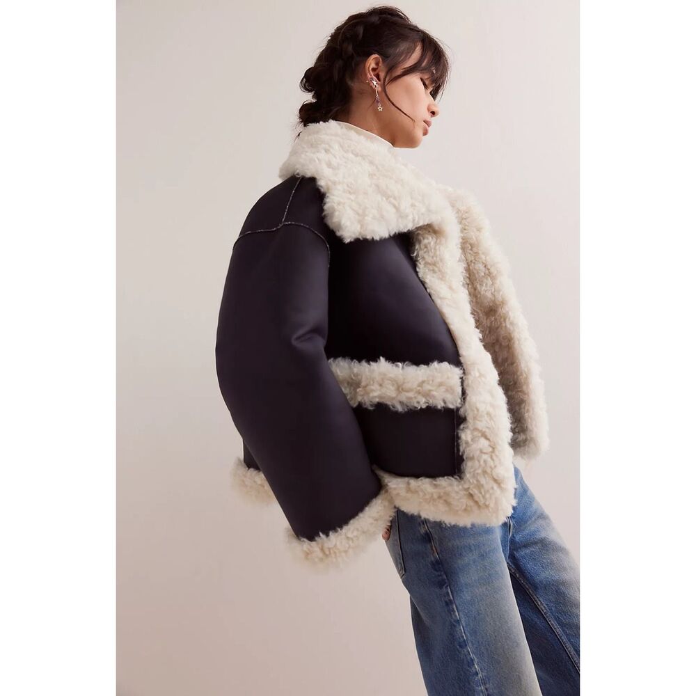 New Free People Kiki Sherpa Jacket Size S - Picture 2 of 11